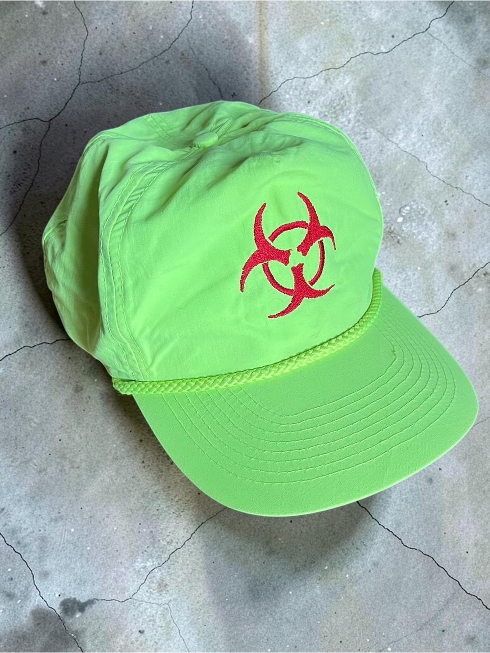vintage 90s cobra toxic neon green snapback trucker hat